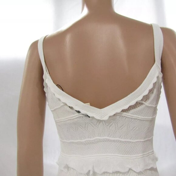 NEW SANDRO Womens Two Layer Jessie Knit Maxi Dress White Size 6 - Picture 6 of 12